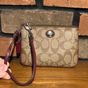 Purple And Brown Coach New York Wristlet